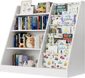 4 Tier Kids Wooden Bookshelf, Five Layer Sling Bookcase, Baby Storage Book Rack by HedoAjim