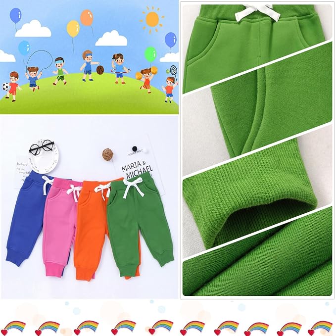 CuteOn Unisex Toddler Jogger Pants Kids Cotton Elastic Waist Winter Baby - Image 4