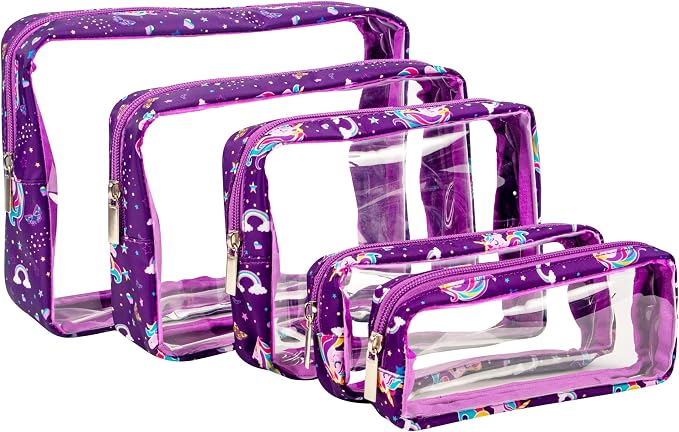 TSA Approved 5-Piece Diaper Bag Organizer Pouch Set Clear Waterproof TPU Kids by Remobia+Hicol