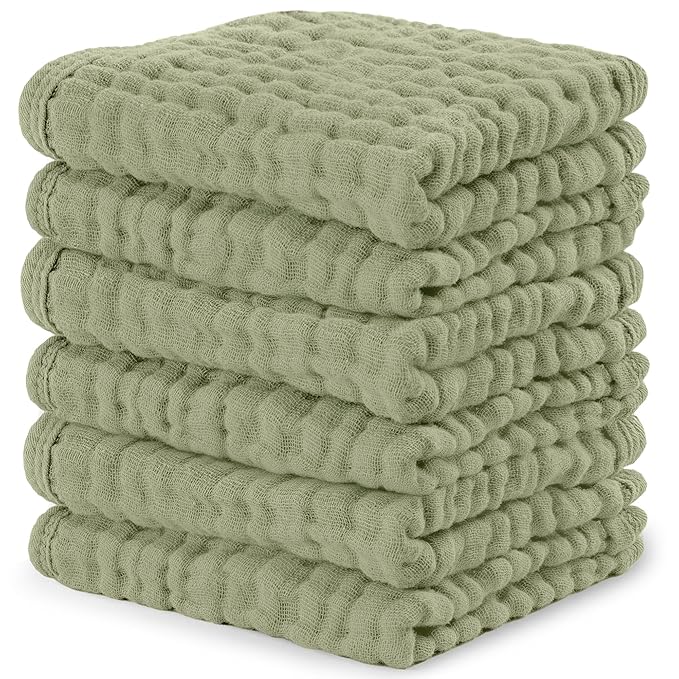 Comfy Cubs Muslin Baby Washcloths 6 Pack by ComfyCubs