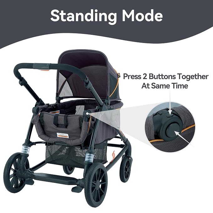 Pamo Babe Double Stroller Tandem Stroller - Image 4