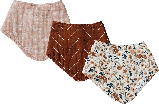 Mebie Baby Muslin Cotton Bib, 3 pack, Baby Bib Set by MebieBaby
