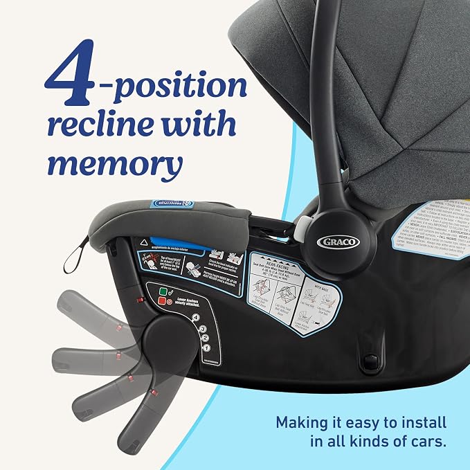 Graco Gomax Infant Car Seat, Orchid Haze, Lightweight, Reclining Rear Facing - Image 4