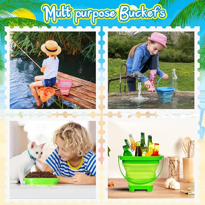 Collapsible Beach Sand Toys for Kids Toddlers, Travel Beach Toys - Image 7