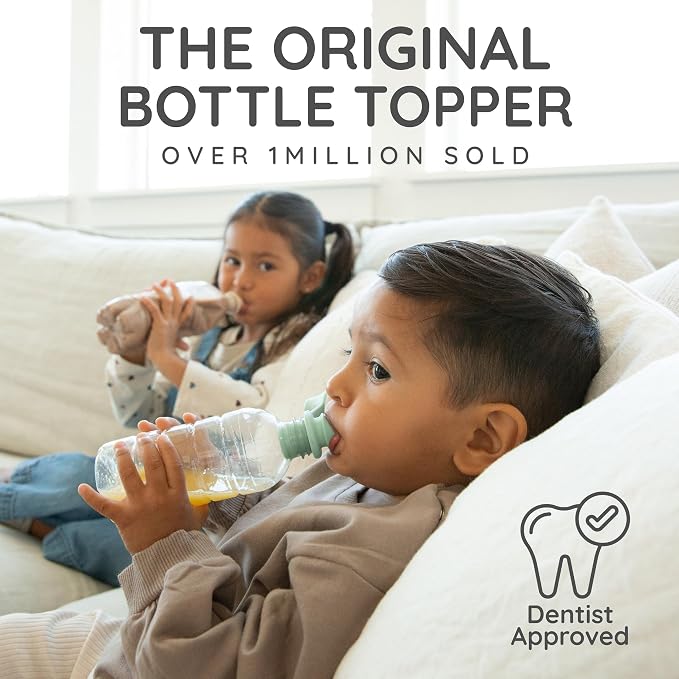 Original Water Bottle Topper for Toddlers – 100% Silicone Sippy Top Spout - Image 2