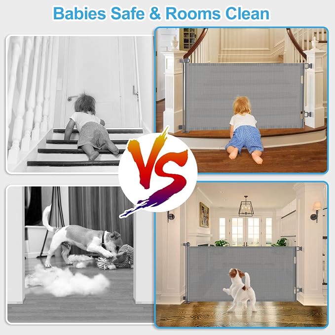 71 inch Retractable Baby Gates, EZIGO Extra Wide Baby Gate - Image 4