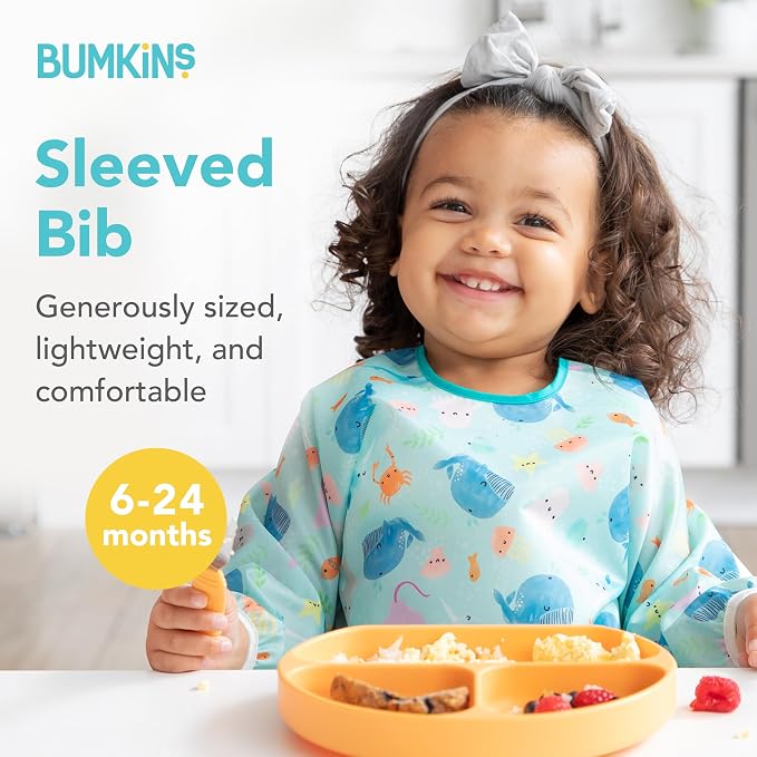 Bumkins Bibs, Baby and Toddler Girls and Boys 6-24 Months, Long Sleeve - Image 2