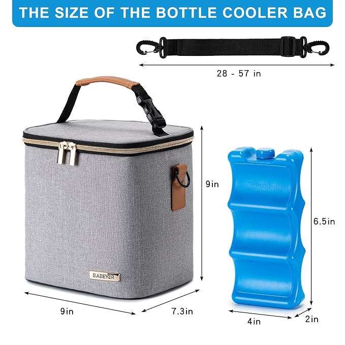 Breastmilk Cooler Bag with Ice Pack Fits 6 Baby Bottles Up to 9 Ounce, Baby - Image 5