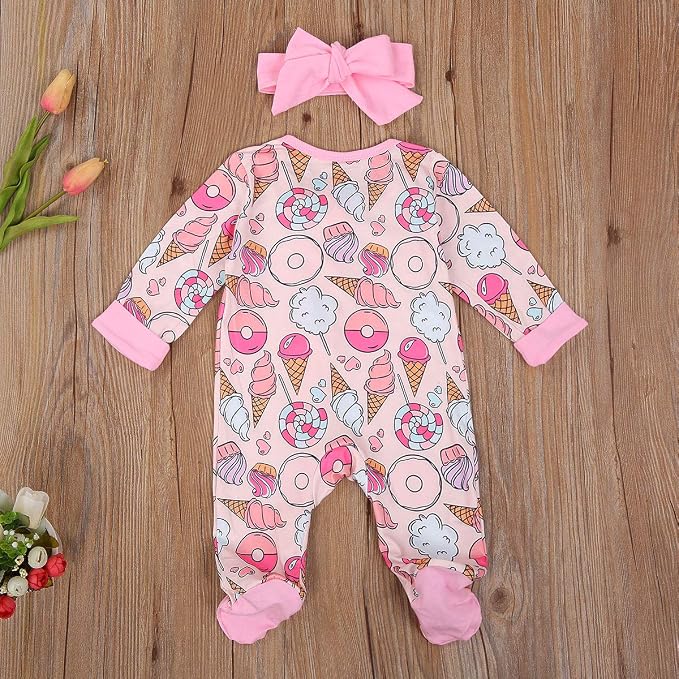 CIYCUIT Baby Girls Cactus Footies Newborn Zip Up Onesie Romper - Image 3