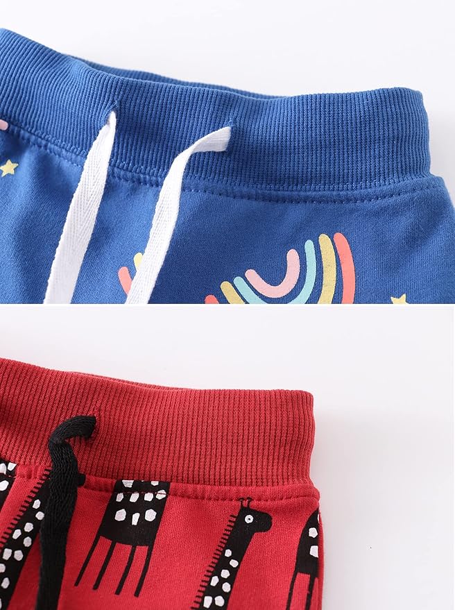 HUAER& Baby Boy's Jogger Pants Dinosaur Car Animal Print Drawstring Elastic - Image 4