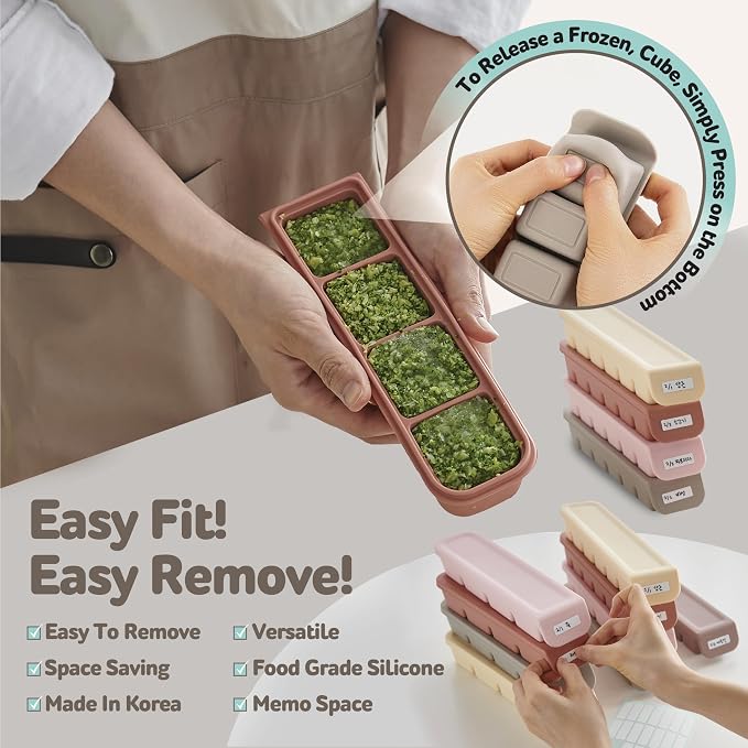 Silicone Freezer Trays with Lid, 1.7oz 4 Section - Image 6