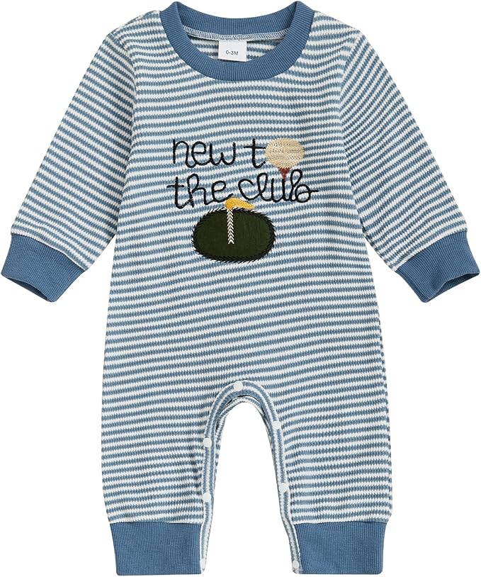 SAYOO Infant Baby Boy Girl Golf Outfit New to The Golf Club Embroidery Romper by SAYOO-Alljustforkids