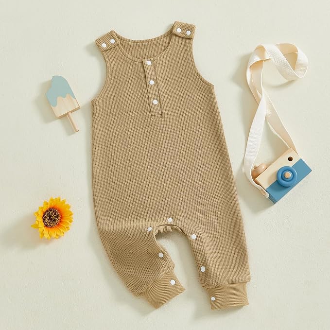 Kuriozud Newborn Infant Unisex Baby Boy Girl Clothes Button Romper Jumpsuit - Image 2