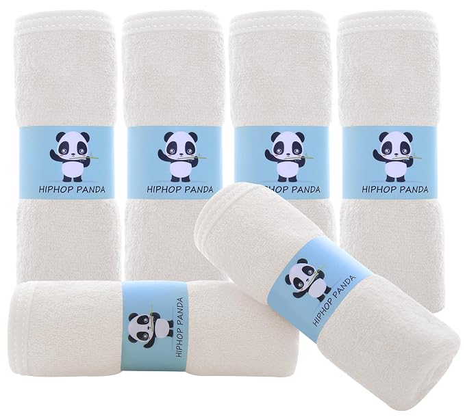 HIPHOP PANDA Baby Washcloths, Rayon Made from Bamboo by HIPHOPPANDA