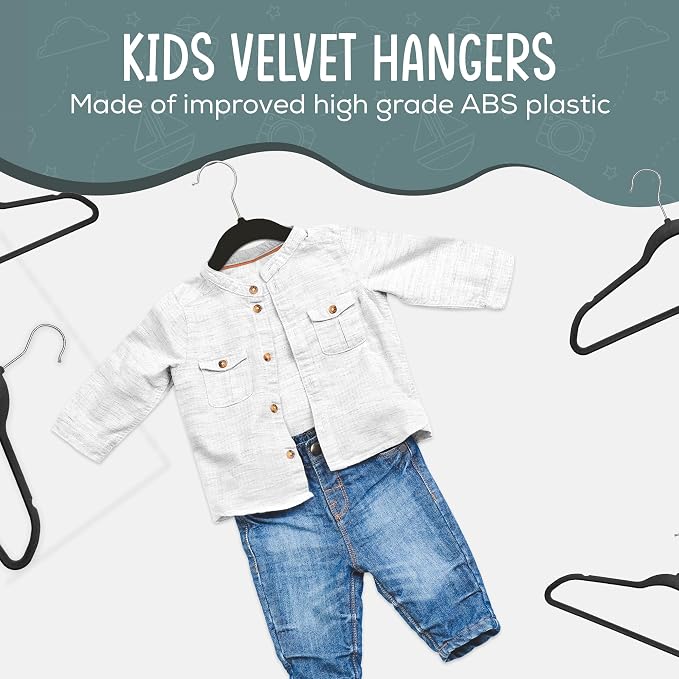 50 Premium Kids Velvet Hangers - Image 9