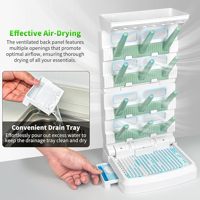 Baby Bottle Drying Rack for 12 Bottles, Space Saving Countertop Vertical - Image 4