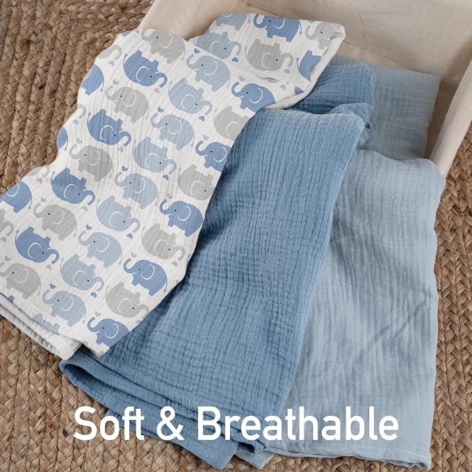 GLLQUEN BABY Muslin Swaddle Blankets, Baby Swaddle Blanket Unisex, Baby - Image 3