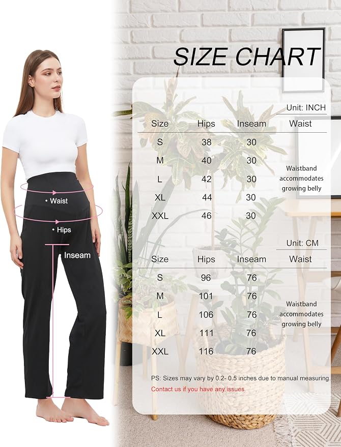 Women's Maternity Pants Casual Loose Wide/Straight Leg Comfy Palazzo Lounge - Image 5