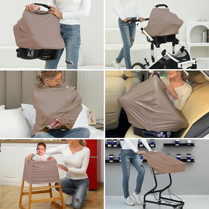 Breathable Car Seat Cover for Babies – Multi-Purpose Soft Rayon Nursing Cover - Image 5