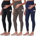 POSHDIVAH 3 Pack Women's Maternity Workout Leggings Over The Belly Pregnancy by Poshdivah