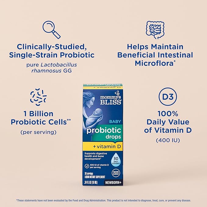 Mommy's Bliss Baby Probiotic Drops + Vitamin D, Supports Digestive Health and - Image 3