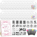 Newwiee 55 Pcs White Bibs for Baby Decorating Design a Bib Decorate Plain by Newwiee