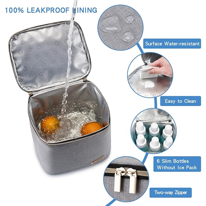 Breast Milk Cooler Bag with Ice Pack Fits 4 Baby Bottles Up to 9 Ounce - Image 2