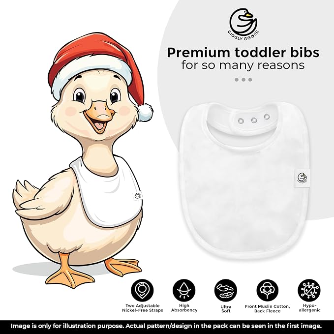 3 Pack Baby Bibs for Boys & Girls | Cotton, Absorbent Drooling & Teething Bib | - Image 3