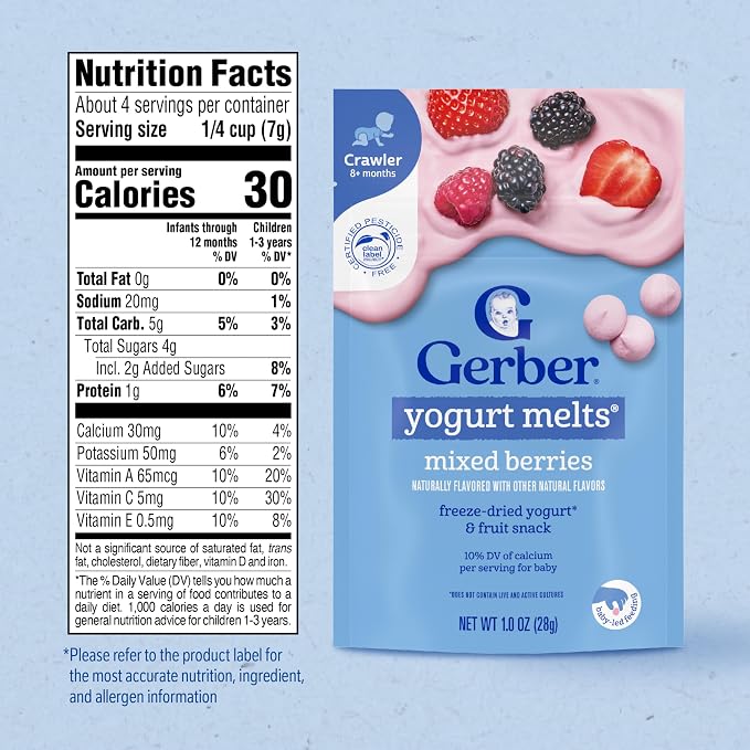Gerber Baby Snacks Yogurt Melts, Mixed Berries, 1 Ounce - Image 2