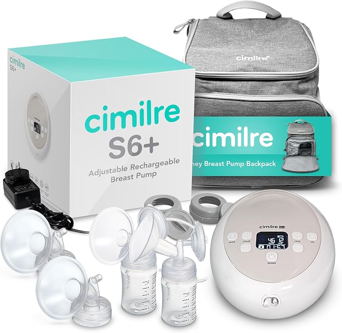 Cimilre S6+ Adjustable Rechargeable Breast Pump & Journey Breast Pump Backpack by CimilreBreastPumpsUSA