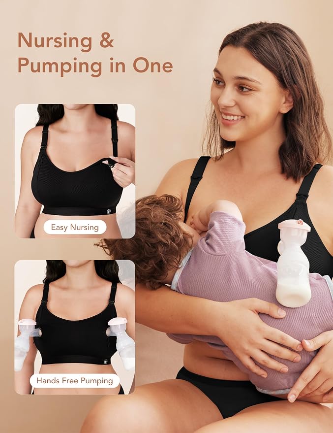 Pumping Bra Hands Free Zip Opening Seamless Nursing Bras - Image 4