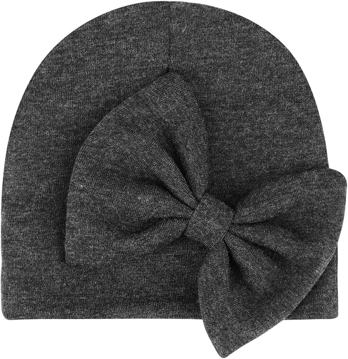 BQUBO Newborn Baby Girls Hats Mittens Set Hospital Hat Beanie Infant Bow Hats - Image 7
