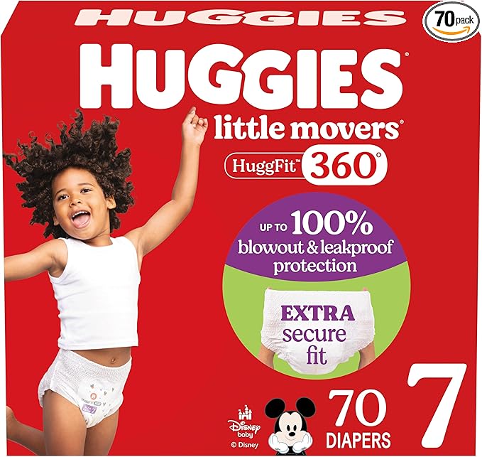 Huggies Size 7 Baby Diapers, Little Movers HuggFit 360° Baby Diapers by Huggies%C2%AE
