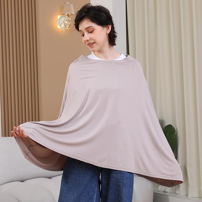 Multi-use Nursing Cover for Breastfeeding, 360°Full Coverage Nursing Poncho - Image 2