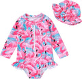 Infant Baby Girl Swimsuit One-Piece Long Sleeve Rash Guard by YOUNGERTREE