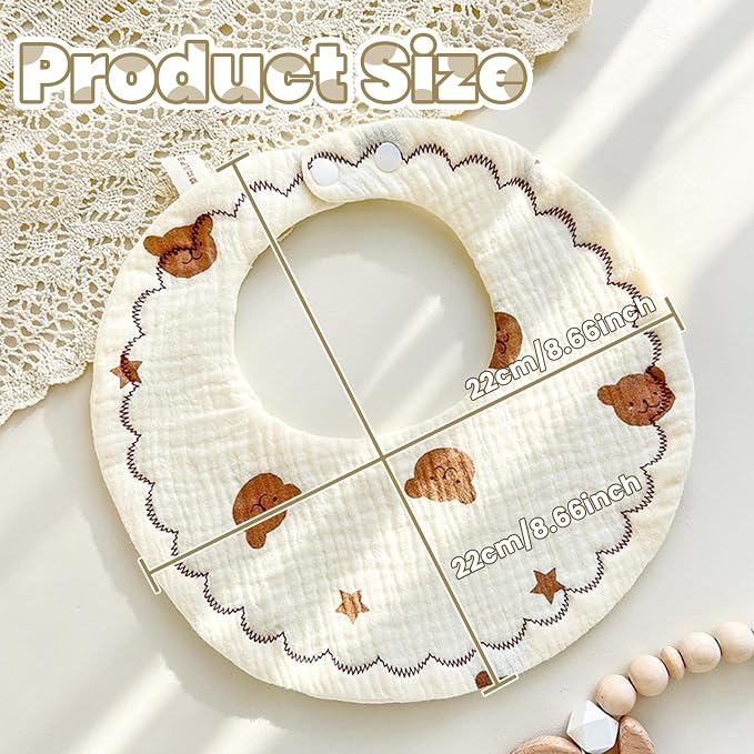 Baby Bibs Muslin Bibs for Baby Girl Boy for Drooling and Teething 10 Pack - Image 4