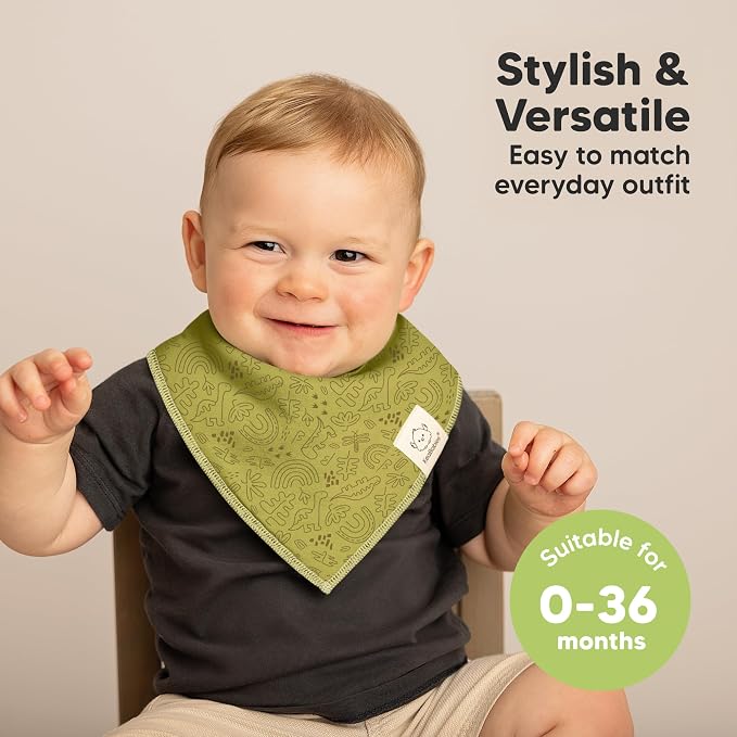 10-Pack Organic Baby Bandana Bibs - Image 4