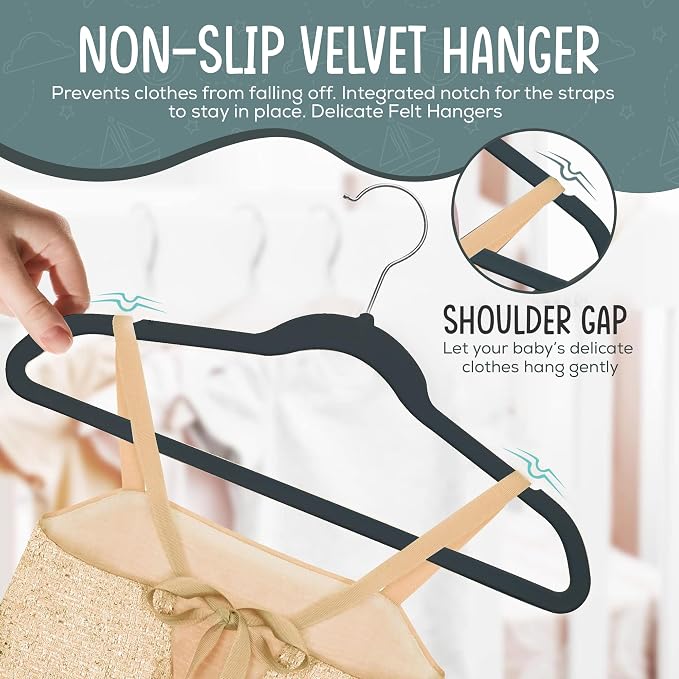 50 Premium Kids Velvet Hangers - Image 8