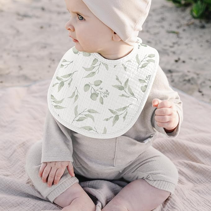 Konssy 10-Pack Muslin Baby Bibs, Soft Cotton Bandana Bibs - Image 6