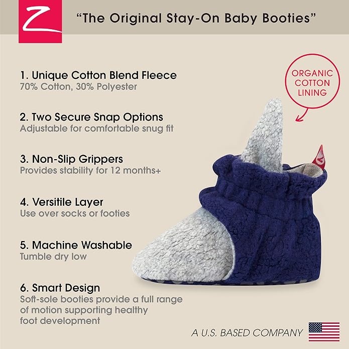 Zutano Unisex Fleece Baby Booties, Two Snap Closure, Newborn to 24 Months - Image 3
