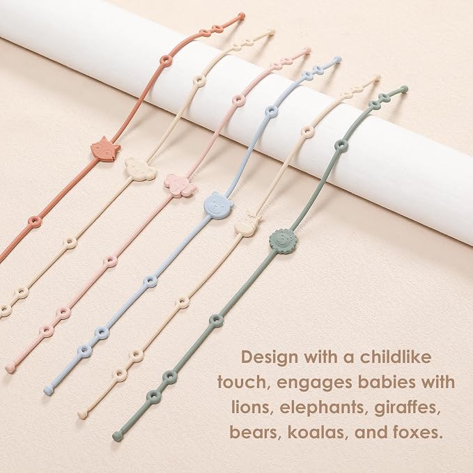 ROCCED Toy Straps for Baby 6pcs, Silicone High Chair Toys Straps Stroller - Image 4