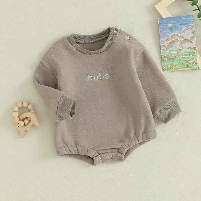VISGOGO Newborn Infant Baby Boy Girls Oversized Romper Little Dude Sweater - Image 3