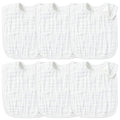 Zainpe 6Pcs Snap Muslin Cotton Baby Bibs White Adjustable Drool Bib by Zainpe