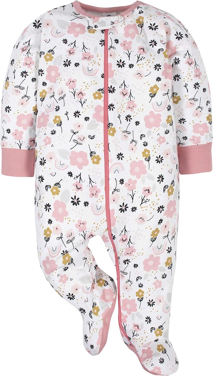 Gerber Baby Girls 4 Pack Sleep 'N Play Footie - Image 3