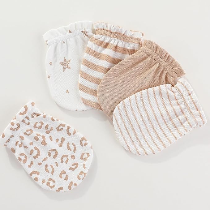 Newborn Baby Boy Girl Caps Mittens Socks Set Cotton Baby Essentials Accessories - Image 6