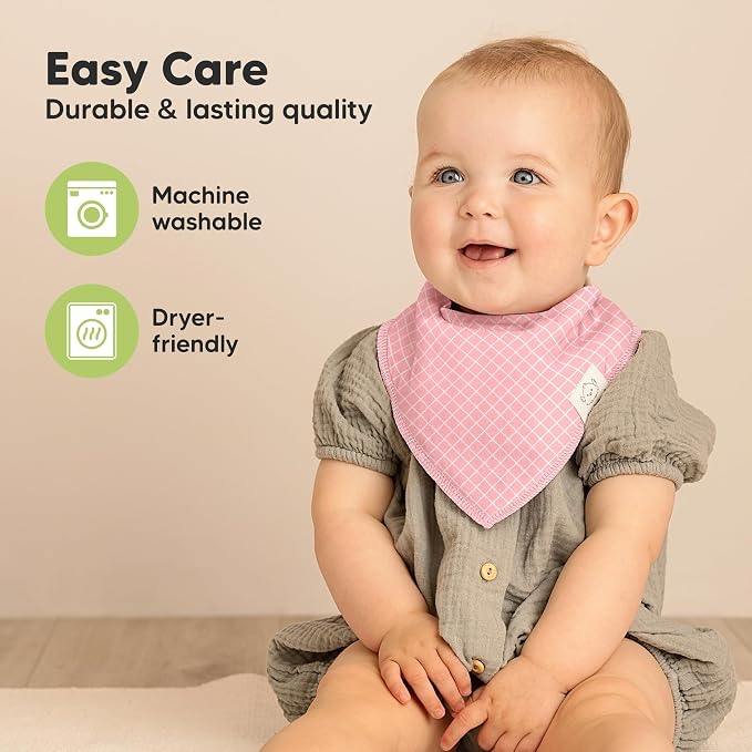 KeaBabies 8-Pack Organic Baby Bandana Bibs - Image 7