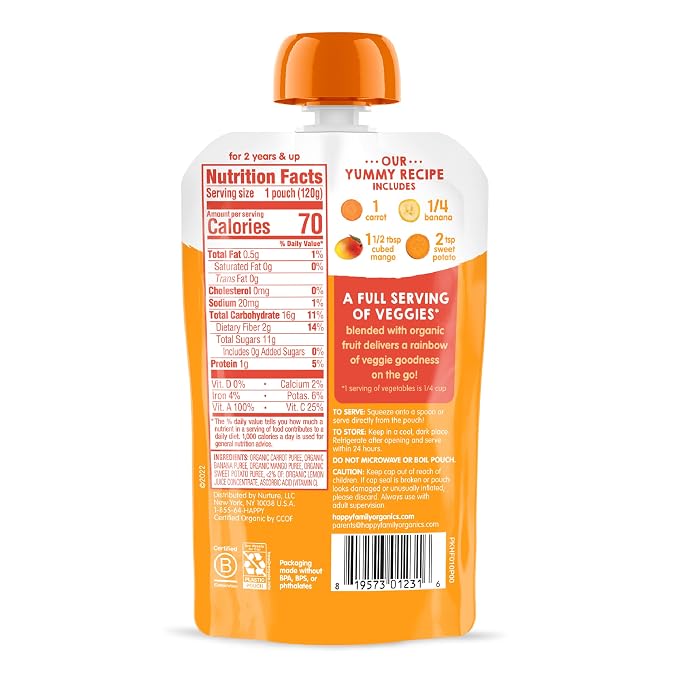 Happy Tot Organics Stage 4 Baby Food Pouches, Gluten Free, Vegan Snack - Image 3
