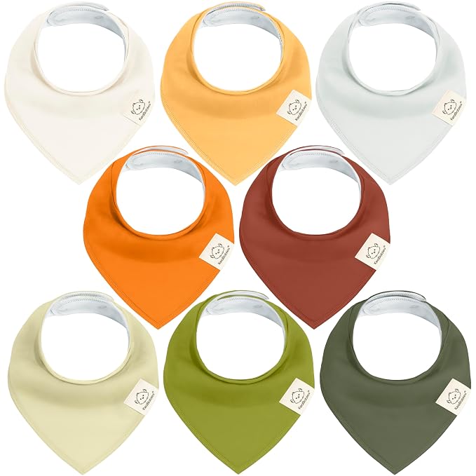 8-Pack Organic Baby Bandana Bibs by KeaBabies
