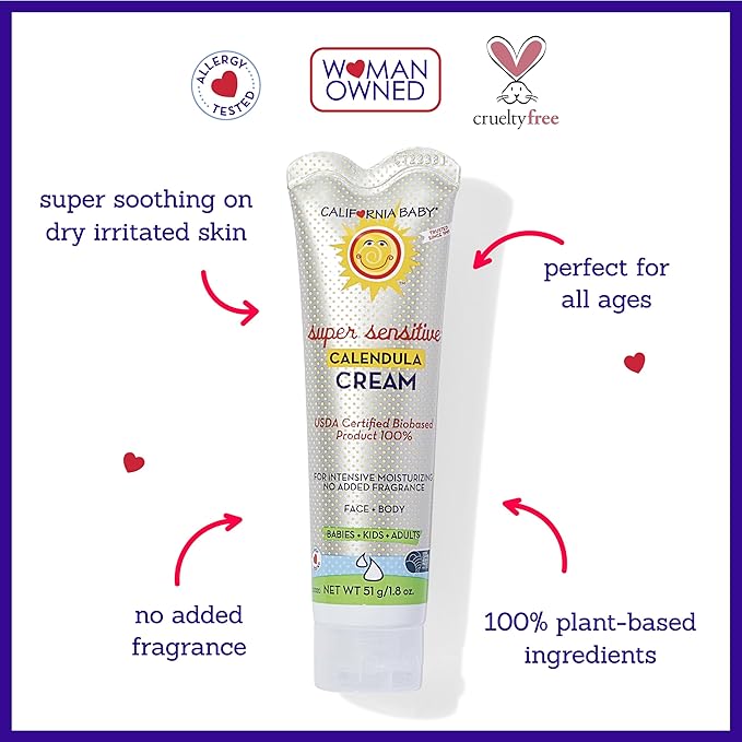 California Baby Calendula Cream | 100% Plant-Based Moisturizer | Soothing - Image 3