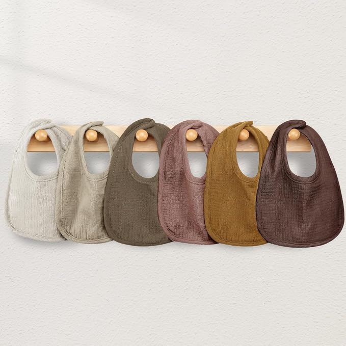 Muslin Baby Bibs for Unisex Boys Girls, Cotton Drool Bibs, Adjustable Newborn - Image 7